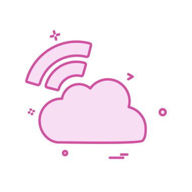 Bulut simgesi tasarım, renkli vektör çizim