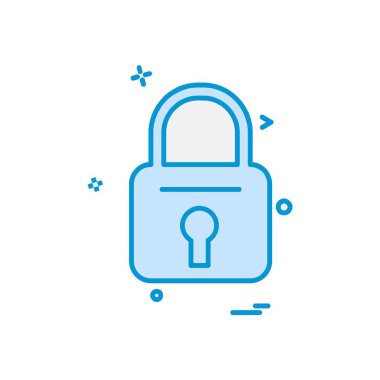 kilit düz simge vektör çizim 