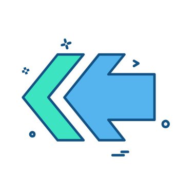 Sol ok simgesi tasarım vektörü