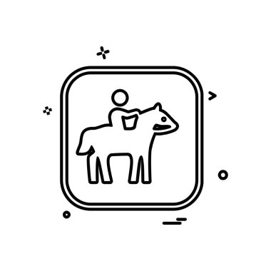 At Binme simge tasarlamak vektör