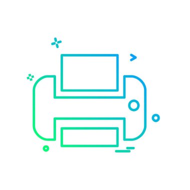 Yazıcı simgesi tasarım, vektör çizim