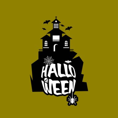 Cadılar Bayramı tasarım tipografi ve açık renkli vektör