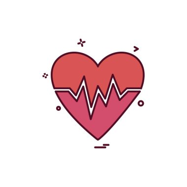 Kalp simgesi tasarım, Sevgililer günü için vektör çizim