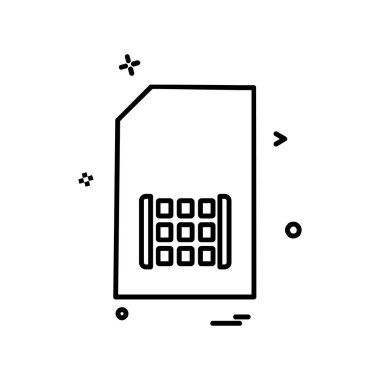 Sim kart simgesi tasarım vektörü