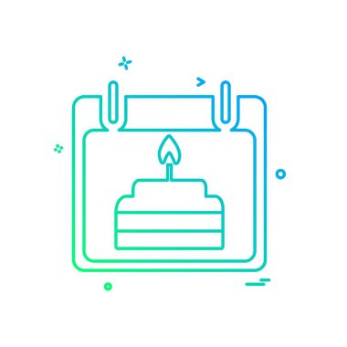 Doğum günü Takvim simge tasarlamak vektör