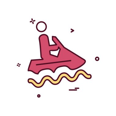 su kayağı ikonu tasarım vektörü
