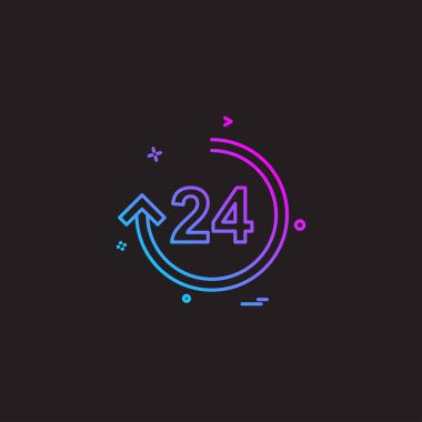 24 saat simge tasarlamak vektör 