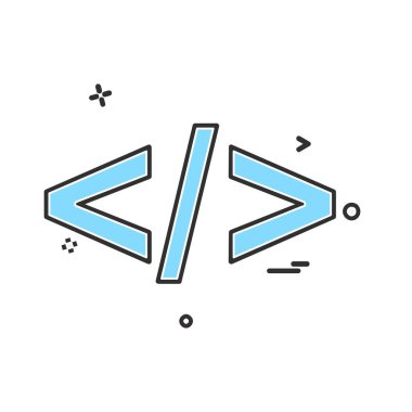 Kod simgesi tasarım vektörü