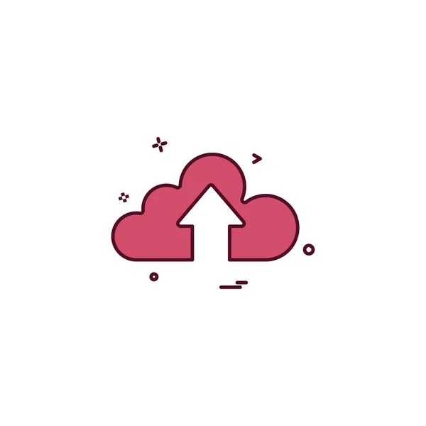 Nube Hasta Vector Flecha Icono — Vector de stock