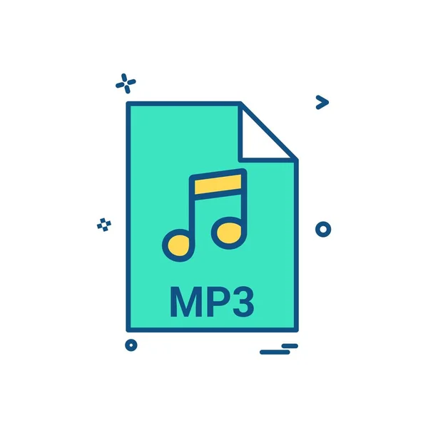 Mp3ファイル拡張子ファイル形式アイコンベクトルデザイン — ストックベクタ