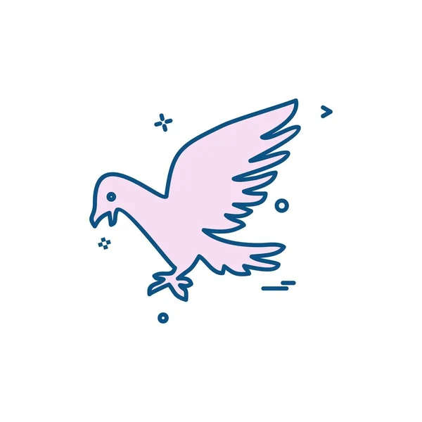 Pigeon Icône Vecteur Conception — Image vectorielle