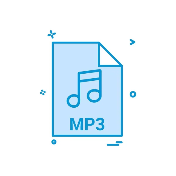 Mp3 File Con Estensione File File Format Icon Vector Design — Vettoriale Stock