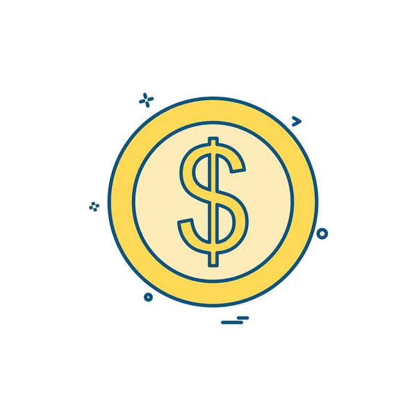 Coin Icon Design Colorful Vector Illustration — Stock Vector