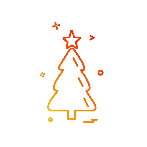 Árbol Navidad Icono Diseño Vector — Vector de stock