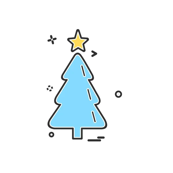 Árbol Navidad Icono Diseño Vector — Vector de stock