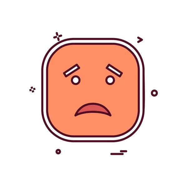Szomorú Emoji Ikonra Design Színes Vektoros Illusztráció — Stock Vector