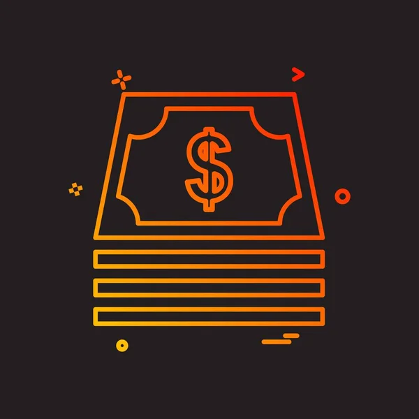 Dólar Icono Diseño Vector — Vector de stock