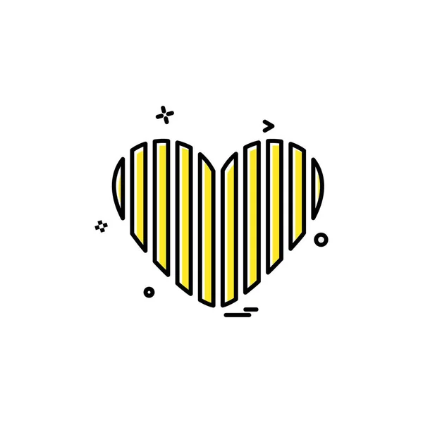 Heart Icon Design Illustrazione Vettoriale San Valentino — Vettoriale Stock
