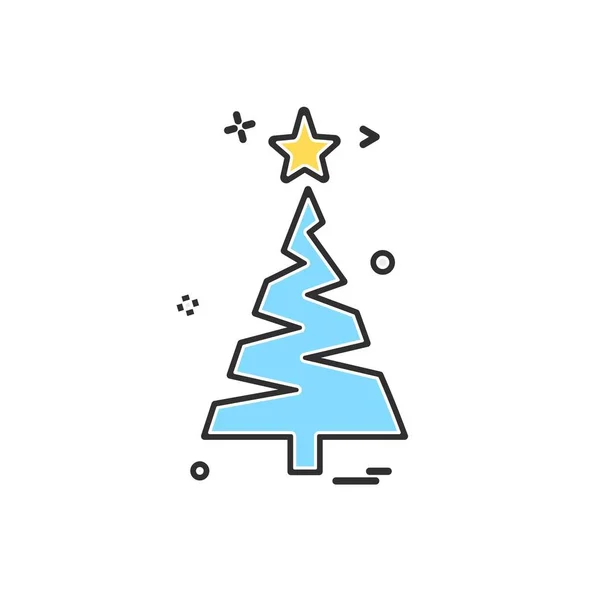 Árbol Navidad Icono Diseño Vector — Vector de stock