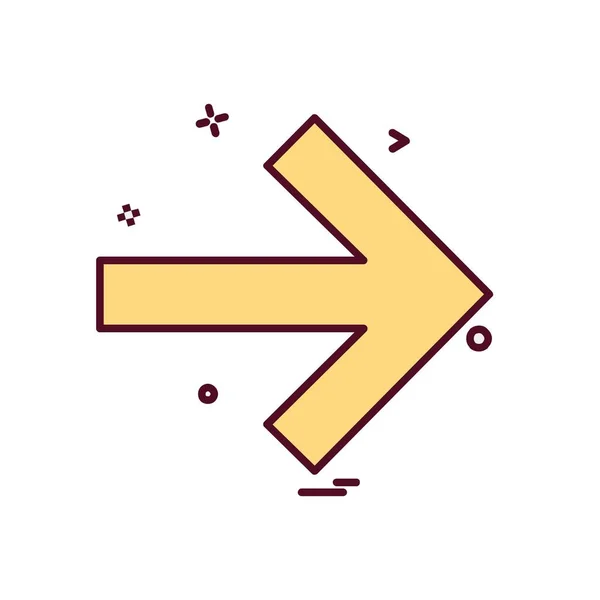 Flecha Derecha Icono Diseño Vector — Vector de stock