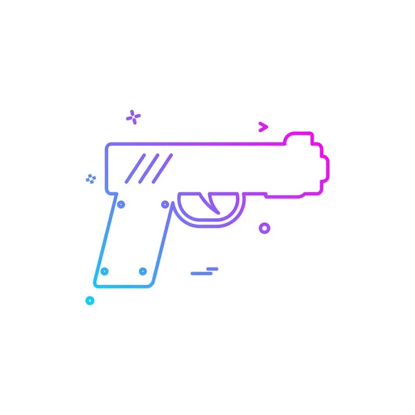Gun Pistol Police Weapon Icon Vector Design — Stock Vector