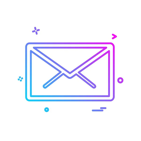 Mail Icon Design Bunte Vektorillustration — Stockvektor