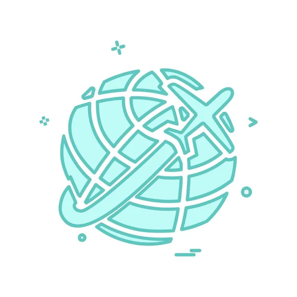 Globe Icon Design Vector Illustration — Stock Vector