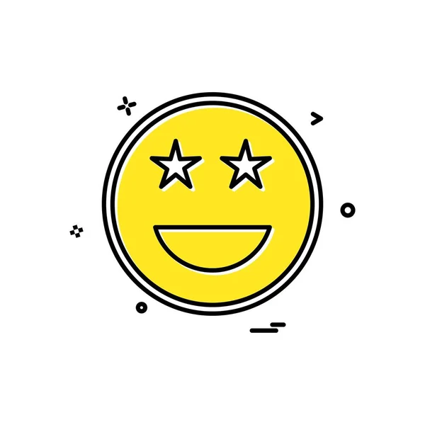 Mutlu Emoji Simgesi Tasarım Renkli Vektör Çizim — Stok Vektör