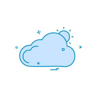 Bulut simgesi tasarım, renkli vektör çizim