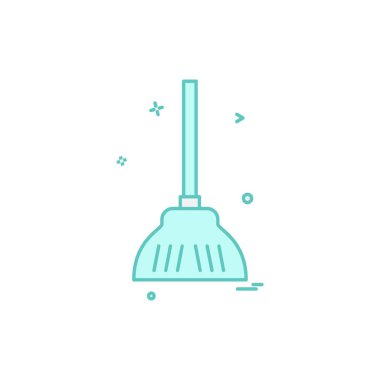 Süpürge simgesi tasarım vektörü