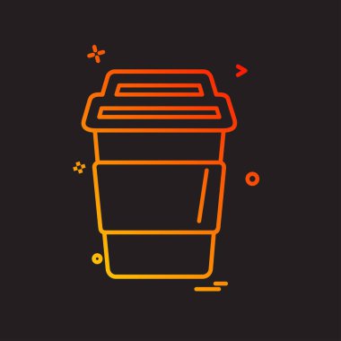 Çöp kutusu simgesi tasarım, renkli vektör çizim