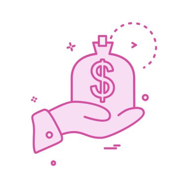 Dolar simgesi tasarım, renkli vektör çizim