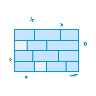 Duvar simgesi tasarım, renkli vektör çizim