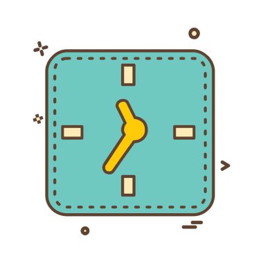 Saat simgesi tasarımı, vektör çizim