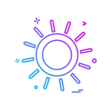 Güneş simgesi tasarım, renkli vektör çizim