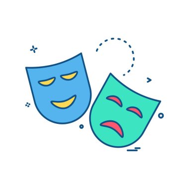 Maske simgesi tasarım, vektör çizim