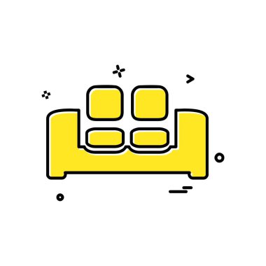 Mobilya simgesi tasarım, renkli vektör çizim