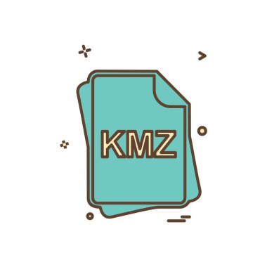 KMZ dosya tipi simge tasarım vektörü