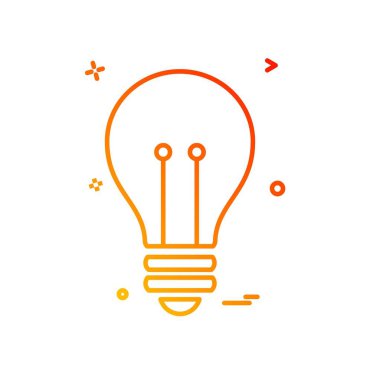 Ampul simgesi tasarım, renkli vektör çizim