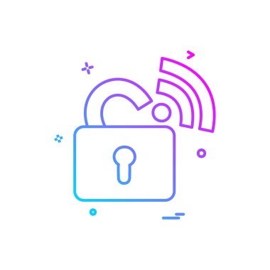 kilit düz simge vektör çizim 