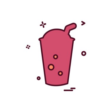 İçki simgesi tasarım, renkli vektör çizim 