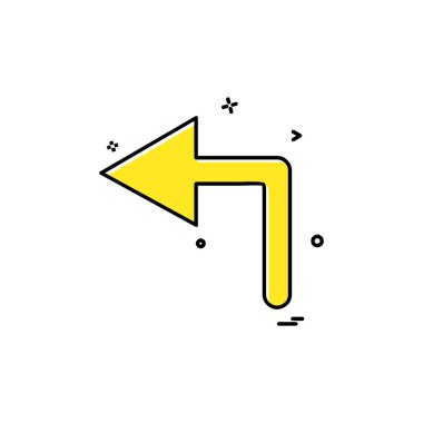 Sol ok simgesi tasarım vektörü