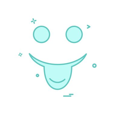 Mutlu emoji simgesi tasarım, renkli vektör çizim