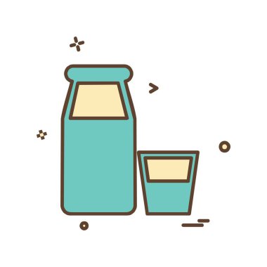 Şişe simgesi tasarım, renkli vektör çizim