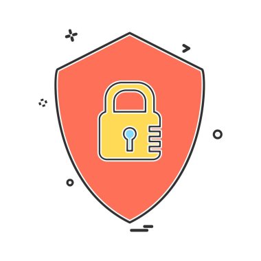 Kalkan simgesi tasarım, renkli vektör çizim 