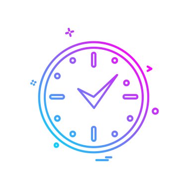 saat düz ikon vektör illüstrasyonu 