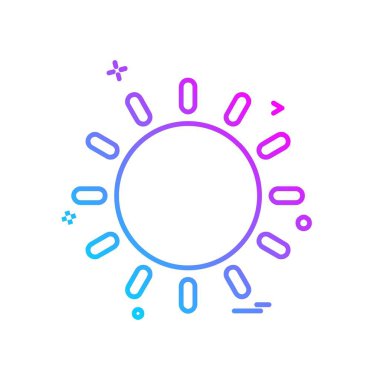 Güneş simgesi tasarım, renkli vektör çizim