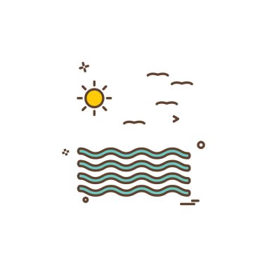 Deniz simgesi tasarım vektörü