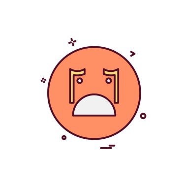 Emoji simgesi tasarım, renkli vektör çizim