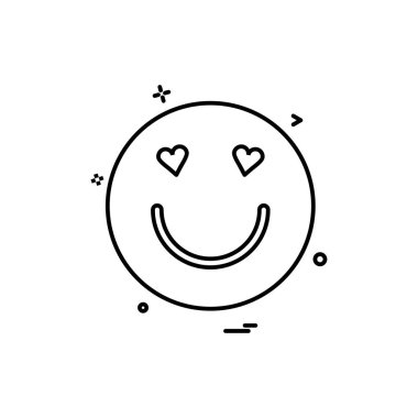 Emoji simgesi tasarım, renkli vektör çizim